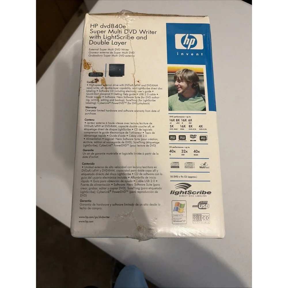 HP DVD840 External Super Multi DVD Writer LightScribe Dual Layer